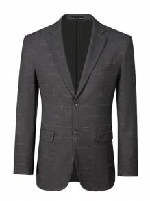 Furuyal Men's Three Piece Suit Set: Suit Jacket, Vest And Pants - Dark Grey - View 3