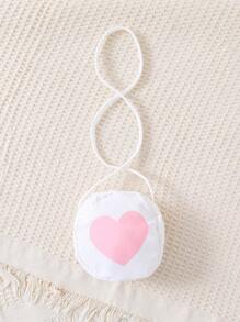 SHEIN Baby Girl Sleeveless Heart Pattern Printed Tank Dress And Bag, Cute, Sweet, Elegant, Perfect For Outdoor Activities In Spring And Summer - Pink - View 4