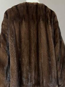 Solid Drop Shoulder Open Front Fuzzy Coat