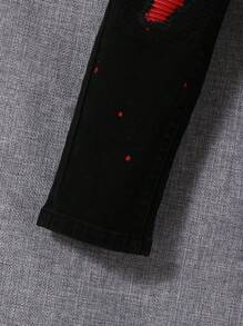 SHEIN Young Boys' Distressed Jeans - Black - View 4