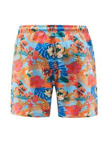 Manfinity Shorts De Playa Para Hombre Con Estampado De Plantas Y Flores