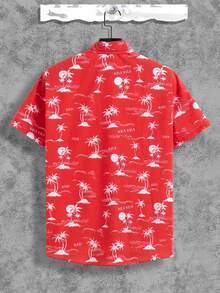 Manfinity RSRT Men's Tropical Print Shirt - Red - View 3