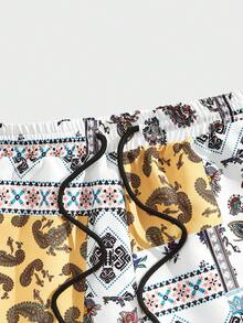 Manfinity RSRT Men's Printed Drawstring Waist Casual Shorts - Multicolor - View 3