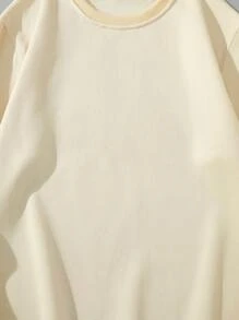 Men'S Round Neck Sweatshirt With Printed Pattern - Khaki - View 4