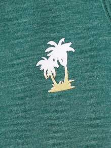 Baby Boy's Coconut Tree Print Top And Shorts Set