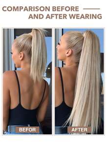 Straight Ponytail Colored Human Hair Extension Hair Extensions - S4/613 - View 7