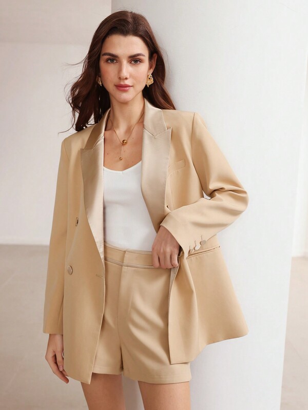 MOTF PREMIUM WOVEN WOMEN'S PEAK COLLAR BLAZER