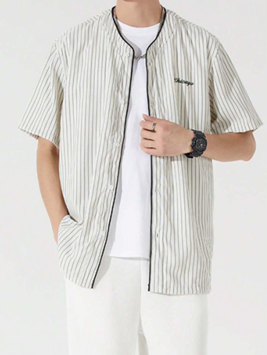 Vintage Men's Baseball Shirt - Beige - View 1