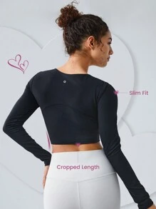 GLOWMODE FeatherFit™ Circuit Long Sleeve Tee Low Impact Daily Valentine's Day Love - Black - View 2