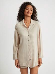 Ocili Leisure Women's Striped Casual Homewear Set