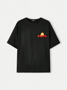 GARFIELD X SHEIN Unisex Cartoon Printed Drop Shoulder T-Shirt