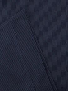 Men's Spring Autumn Long Sleeve Casual Colorblock Applique Polo Shirt - Navy Blue - View 5