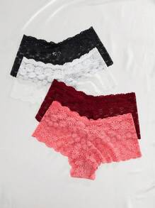 Panties De Encaje De Color Sólido Para Mujer - Multicolor - Ver 2