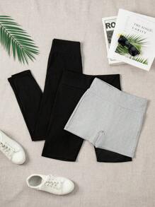 SHEIN Unity 3件套基礎打底褲套裝 - 彩色 - 查看 1