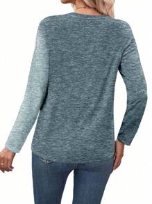 SHEIN LUNE 女士加大號漸層字母印花休閒短袖t恤 - 彩色 - 查看 2