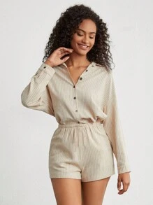 Ocili Leisure Women's Striped Casual Homewear Set