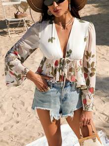 GENKIRA Camisa De Mujer Con Estampado De Fresas - Multicolor - Ver 3
