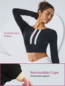 GLOWMODE FeatherFit™ Circuit Long Sleeve Tee Low Impact Daily Valentine's Day Love - Black - View 3