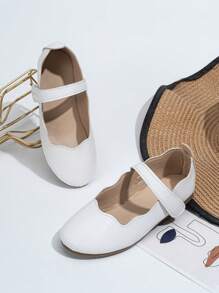 兒童3d波浪設計舒適時尚女孩平底鞋