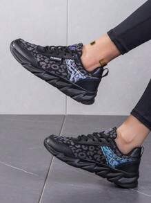 New Lightweight Breathable Mesh Casual Running Shoes, Women Sports Sneakers, Fashionable Walking Shoes, Unisex Campus Lace-Up Round Toe Vulcanized Shoes, Comfortable Travel Shoes - Black - View 3