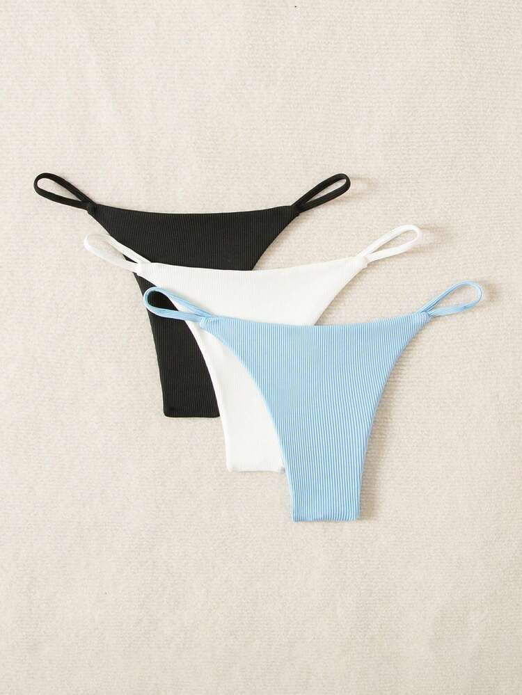 Summer Beach Ladies' Ribbed Bikini Bottoms