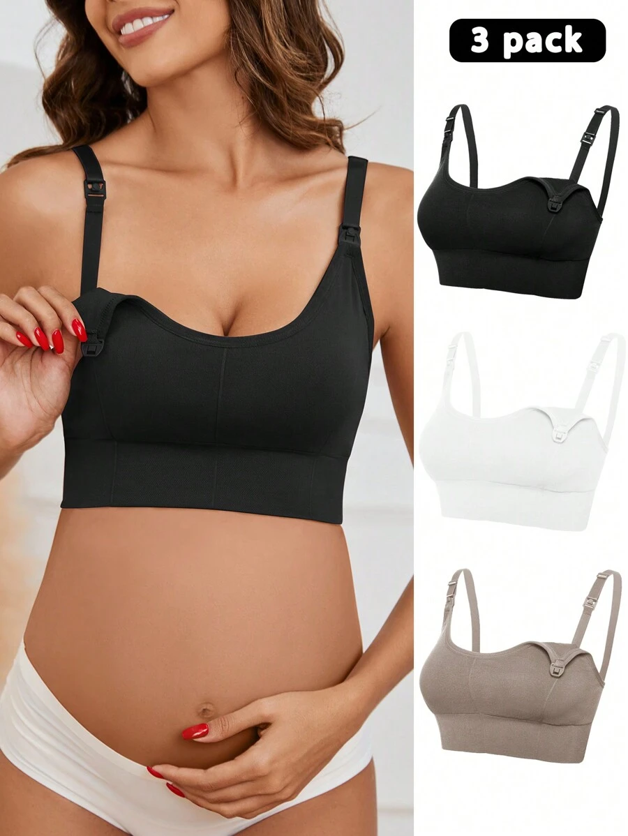 Moonlight&Mama 孕婦護理功能純色內衣（3入/Pack），適用於孕媽媽 - 彩色 - 查看 1