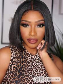 Straight Bob Wig Transparent Lace 6x6 Lace Front Wigs Human Hair 150 Density Short Straight Bob Wig Pre Plucked Hairline - SNatural - View 2