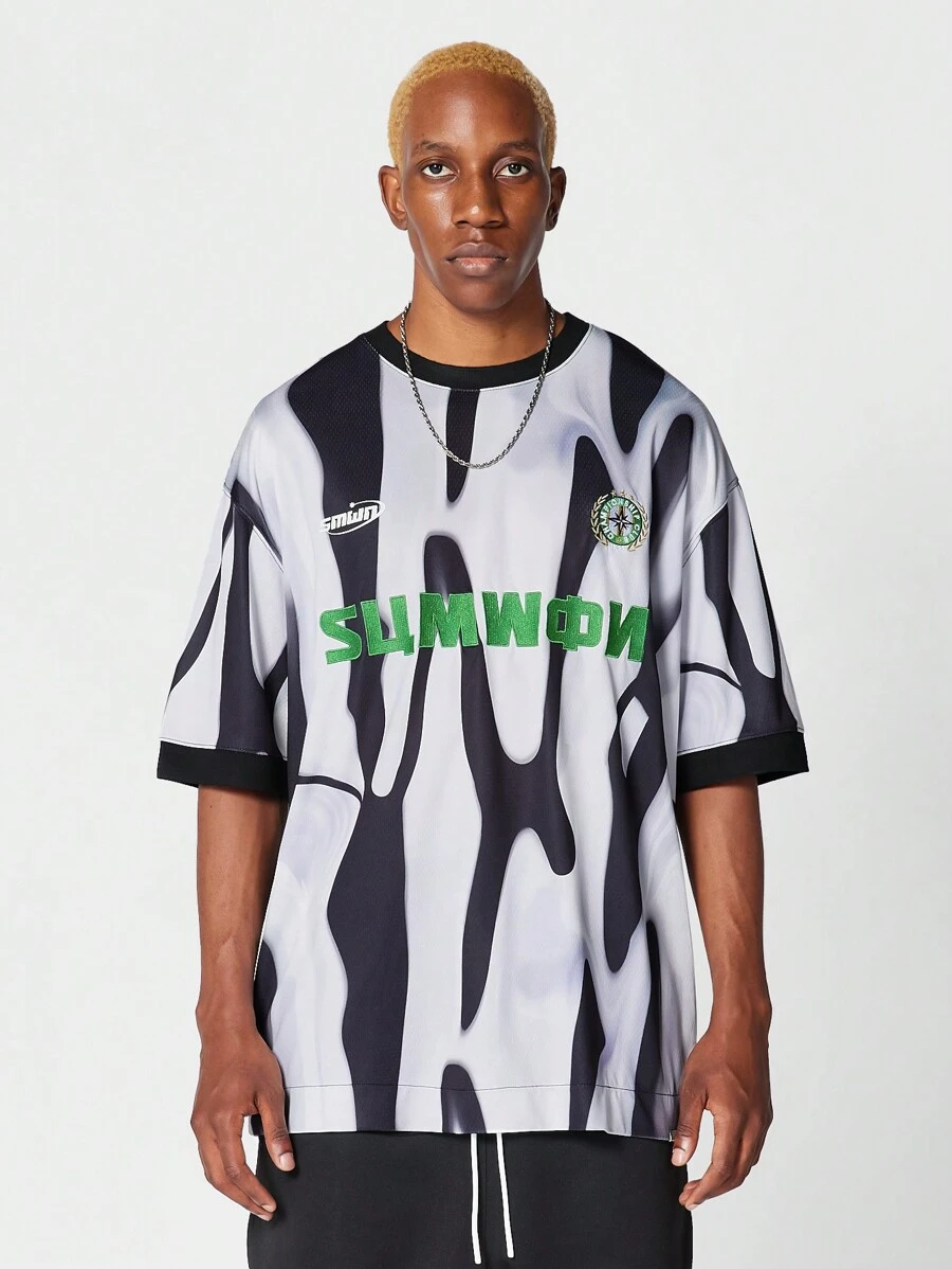 SUMWON Quá lớn Phù hợp Bóng đá Áo thun Với Mặt trước Thương hiệu - Nhiều màu - Xem 1