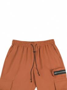 Manfinity Homme Men's Cargo Straight Leg Casual Pants - Red Orange - View 8