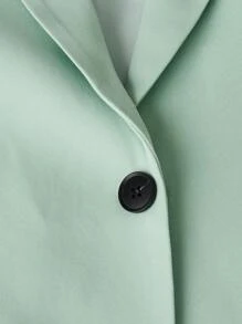 Manfinity Mode Men's Notched Lapel Suit Jacket - Green - View 4