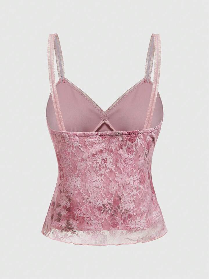 ROSYLUCE FLOWER PRINT CAMISOLE SLIT VRf7B-m59318687332 