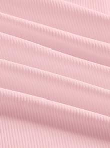 Sweetina Summer Going Out Lace Ruched Bow Front Tube Pink Top - Baby Pink - View 5