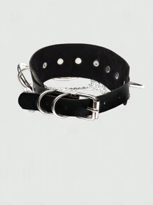 ROMWE Grunge Punk 1 Miếng Cô gái Goth hiện đại chất liệu da PU Váy rộng Chuỗi tua Dây chuyền Thích hợp Đối với Quý cô Mặc hàng ngày - màu đen - Xem 3