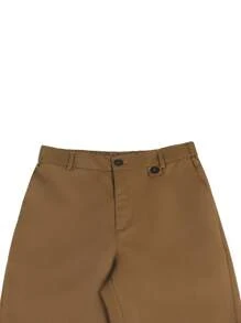Manfinity Homme Pantalones De Traje De Hombre De Color Sólido - Bronce - Ver 3