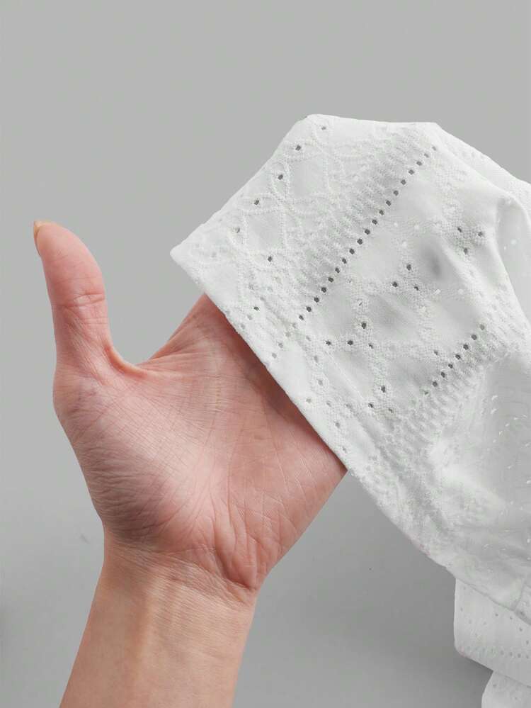 Women'S Solid Color Hollow Out Embroidery Wrap Tank Top For Summer