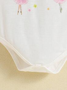 SHEIN 6pcs/Set Baby Girl's Casual Cute Elf Pattern Printed Gift Set For Home And Daily Wear In Spring And Summer - Pink - View 7