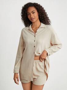 Ocili Leisure Women's Striped Casual Homewear Set