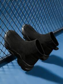 Children's Breathable High-Top Socks Sneakers For Outdoor Sports - Black - View 5