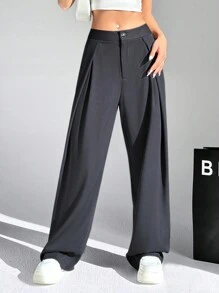 SHEIN Unity 女士純色百褶褲 - 深灰色 - 查看 1