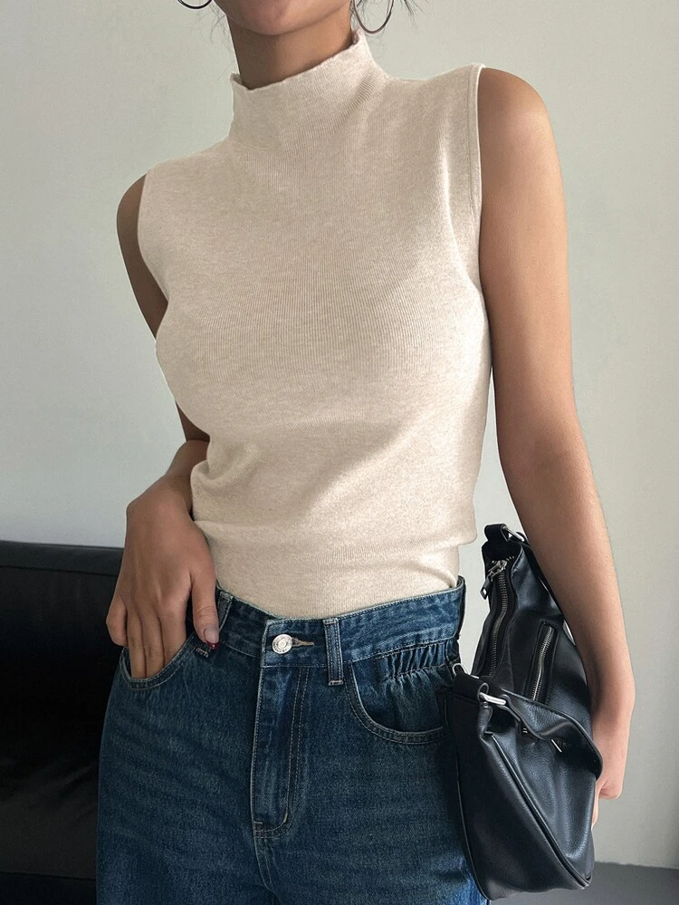 Women'S Stand Collar Sweater Vest,Fall Clothes