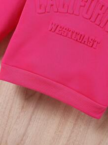 Em bé Cô gái Màu hồng tươi Mùa Xuân Và Mùa thu 2 mảnh Bộ đồ - Màu Hồng Tươi - Xem 6