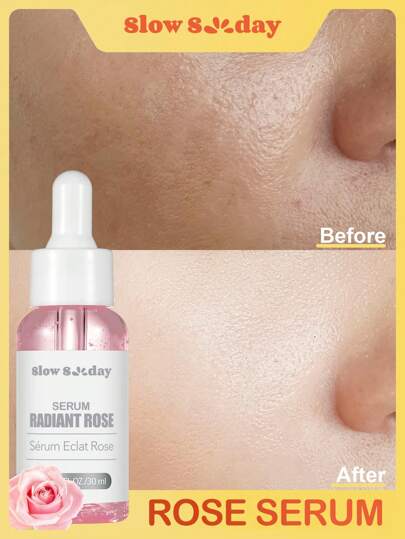 SlowSunday Radiant Rose Serum, Deep Moisturizing, Rose Extract, Brightens Skin, Evens Skin Tone, Improves Dullness, Reduce Wrinkles, Perfect For Fall Winter, Hydrating Primer, Smooth Fine Line, Pore Minimizing Smooth & Blur Primer, Cozy Fall & Winter Styles, Suitable For Autumn Winter, Y2K, For Halloweens, Party & Gifts, Thanksgiving & New Year, Thank You Gift, For Christmas,  Christmas Gifts