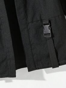 SHEIN Tween Boy's Casual Street Style Loose Short Sleeve Knit Cardigan With Japanese Print Pattern