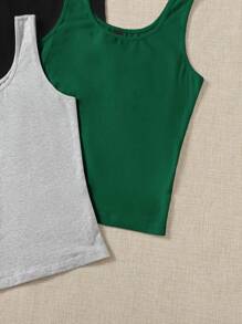 SHEIN EZwear Multicolor Women's Solid Color Tank Top For Summer