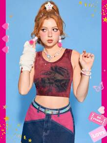 SHEINNeu Women'S Crop Top Tie Dye Tank Top - Multicolor - View 1