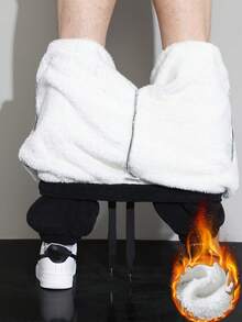 男士字母貼片抽繩腰運動褲 - 黑色 - 查看 5