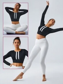GLOWMODE FeatherFit™ Circuit Long Sleeve Tee Low Impact Daily Valentine's Day Love - Black - View 6