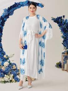 Modelyn Women's Floral Printed Jacket And Dress Set 2 Piece Set - Multicolor - View 3