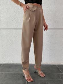 EURMUSE Women Pant With Pocket Detailed - Apricot - View 5