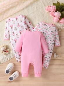 Sommer Baby Mädchen 1. Geburtstag Bär & Herz Bedruckter Jumpsuit Mit Passendem Zubehör